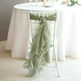 Efavormart 1 Set Eucalyptus Sage Green Premium Designer Curly Willow Chiffon Chair Sashes For ...