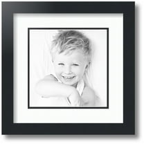 ArtToFrames Collage Photo Picture Frame with 1 - 8x8 Openings, Framed in Black with Super White and Black Mats (CDM-3926-301)