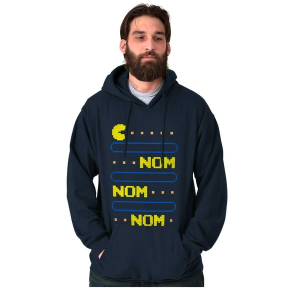 PACMAN Nom Nom Hungry Foodie Gamer Hoodie Sweatshirt Women Men Brisco Brands S