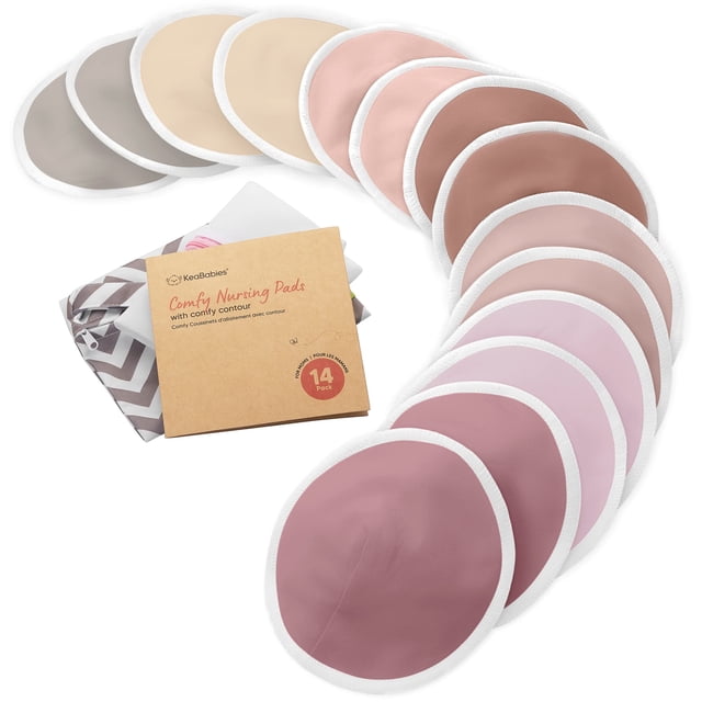Pads de Lactancia Orgánicos KeaBabies Paquete de 14 Unidades Bambú Grande 12 cm