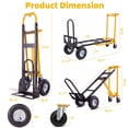 thumbnail image 5 of Veeboto 1000lbs Heavy-Duty Hand Truck 3-in-1 Convertible Folding Hand Truck with Wheels 10" All-Terrain Tires, Collapsible Cart for Moving, Warehouse, Logistics, Home, Office Yellow, 5 of 7
