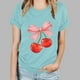 thumbnail image 4 of Puntoco Blusa de manga corta con estampado de moda para mujer, divertida camiseta de cuello redondo, 4 of 5