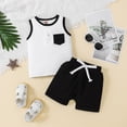 thumbnail image 2 of UYYX Boys Set Cute Baby Boy Clothes Baby Boy Clothes Toddler Summer Outfit Short Sleeve T-Shirt Tee Tops Joggers Casual Shorts 2Pcs Clothing Set, 2 of 9