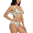 thumbnail image 2 of Daiia Leopard Print Women's Bikini Set Two Piece Swimsuit High Waisted Bikini Adjustable Straps Bikini Perfect for Beach, Pool, and Summer Vacation-Small, 2 of 9