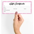 thumbnail image 3 of Inkdotpot Pink StripeBlankGiftCertificates for Small Business, Holiday, Christmas Birthday, Restaurant, Spa Beauty Hair Salon, Wedding Bridal 45GiftDIY Coupons - 9 x 3.8 Inches, 3 of 6