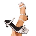 thumbnail image 4 of DIVVce Polka Dot Bow Accent Slingback Heels For Women Open Toe Comfortable Party Footwear, 4 of 8