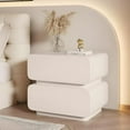 thumbnail image 3 of Modern Nightstand, Bedside Table with 2 Drawer, Minimalist Night Stands with Microfiber Leather, End Table for Living Room/Bedroom, 3 of 7