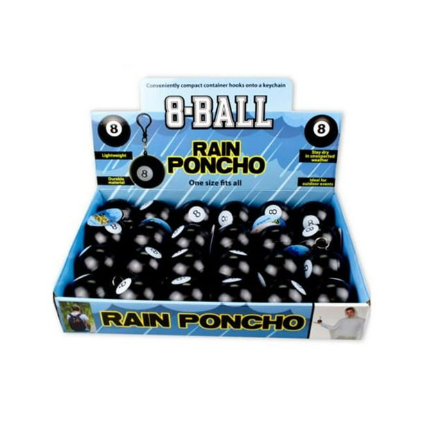 Kole Imports GH60724 No.8 Ball Rain Poncho keychain in