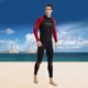 thumbnail image 1 of Traje de neopreno de 3 mm para hombre, traje de buceo con cremallera de manga larga de cuerpo completo para esnórquel Rojo XXXL Cola traje de neopreno de los hombres, 1 of 8