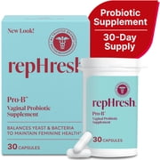 RepHresh Pro-B Vaginal Probiotic Supplement, Probiotic for Women, Balances Yeast and Bacteria to Maintain Feminine Health, Daily Oral Capsules, 30 Count