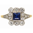 thumbnail image 2 of Art Deco Style Lab-Created Diamond Princess Cut Sapphire Ring 14K White Gold Plated, 2 of 5