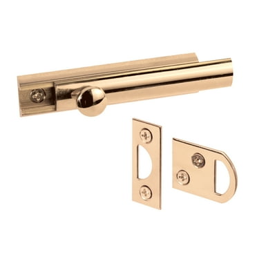 Prime-Line 4 in., Polished Brass Surface Bolt