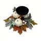thumbnail image 3 of Decoración navideña otoñal con candelabros: centro de mesa con calabaza, rama de olivo y hoja de arce para decorar el hogar y crear un ambiente festivo.,Vsgery, 3 of 8