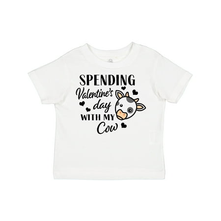 

Inktastic Spending Valentine s Day with My Cow Gift Toddler Boy or Toddler Girl T-Shirt