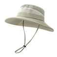thumbnail image 2 of sunsanly Summer Sun Hat Waterproof Wide Brim Bucket Hat UV Protection Adjustable Outdoor Rain Hat with Ponytail Hole for Fishing Hiking Camping, 2 of 7