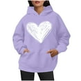thumbnail image 6 of YUGYXL Womens Oversized Hoodies Comfy Long Sleeve Heart Graphic Pullover Trendy Cute Print Sweatshirts with Pocket Purple XXL, 6 of 6