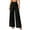 Black, variant on Women's Asymmetrical Dress Pants High Waist Wrap Straight Wide Leg Slacks Work Trousers Business Casual Navy,Size S