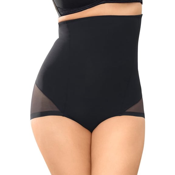 Women's Leonisa 012811 Truly Invisible PowerSlim Hi-Waist Control Brief (Black M)