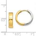 thumbnail image 3 of Real 14kt Two-tone Hinged Hoop Earrings; for Adults and Teens; for Women and Men, 3 of 3