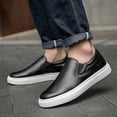 thumbnail image 6 of Men's Black Fashion New Slip-On Casual Business Sneakers, Wear-, Slip-, Comfortable for Daily Outdoor Hiking Lightweight Minimalist Style,, 6 of 9