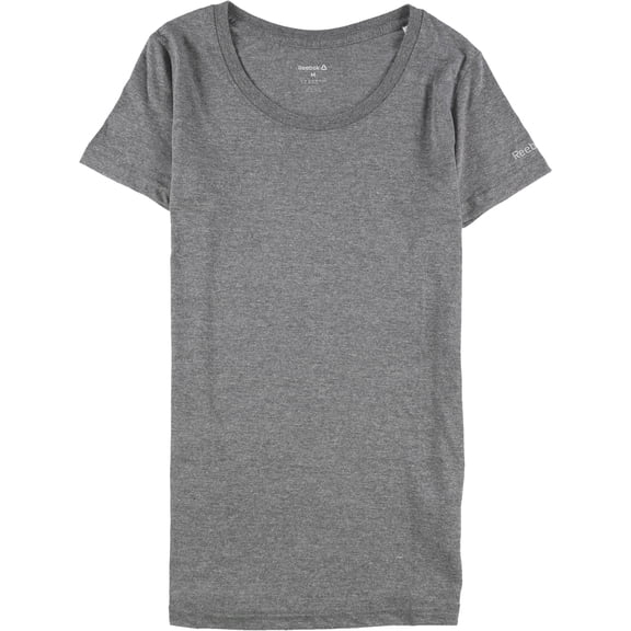 Reebok Womens Solid Basic T-Shirt, Grey, Small