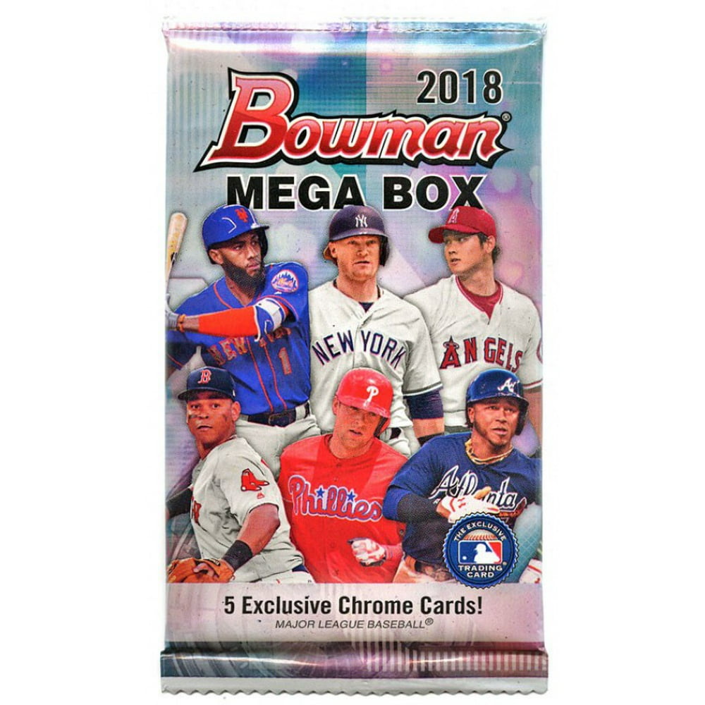 MLB 2018 Bowman Baseball MEGA BOX Chrome Trading Card Pack Walmart