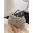 thumbnail image 5 of REMANLAND Women's Sparkling Rhinestone Fringe Evening Handbag with Top Handle and Chain Strap, Silver, 5 of 9