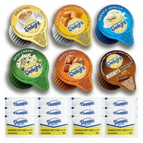 International Delight Caramel Macchiato, Original, Chocolate Caramel, Irish Creme, Hazelnut, French Vanilla Coffee Creamers 0.5 fl. oz   Domino Pure Cane Sugar Packets l Pack of 150