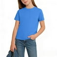 thumbnail image 4 of Eltusu Boys Cotton T-Shirts, Pullover Summer Solid Color Crewneck Tee with Short Sleeve Blue Size 1-15 T, 4 of 7