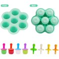thumbnail image 2 of Mini Ice Cream Mold, Popsicle Molds DIY Reusable, Ice Cream Molds with 7 Cavities, in 7 Colored Plastic Rods, for Popsicles, Ice Creams, Food etc (Green), 2 of 5