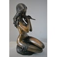 thumbnail image 3 of Nifao Beautiful Girl Holding a Shell Bronze Statue Fountain – Outdoor Garden Decor Sculpture, 17"L x 15"W x 26"H, 3 of 12
