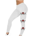 thumbnail image 6 of Jinhomg 2024 Fall Fashion Leggings for Women Cute Maple Leaf Printed Patriotic Yoga Pants High Waist Stretch Leggings Casual Athletic Jogger Pants White XXL, 6 of 6