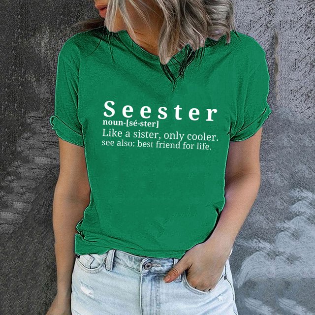 LSLJS Women's Funny Printed Pattern Casual Fashion Soild Color Short Sleeve Tops Blouse