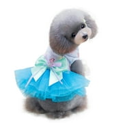 CICRKHB Dog Dress Adorable Dog Dress Clothes Puppy Grid Skirt Apparel for Small Medium Pets Bu Xs Pet Supplies Blue