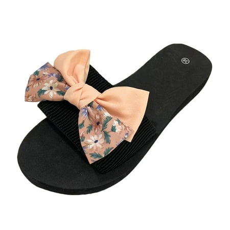 

QYZEU Knee High Heel Boots for Women Plus Size Womens Work Sandals Slippers for Women Ladies Summer Bohemian Bow Decoration Sandals Open Toe Slippers Casual Shoes