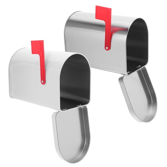 OULII 2Pcs Small Tinplate Mailbox for Letters Cookies and Small Item Organization