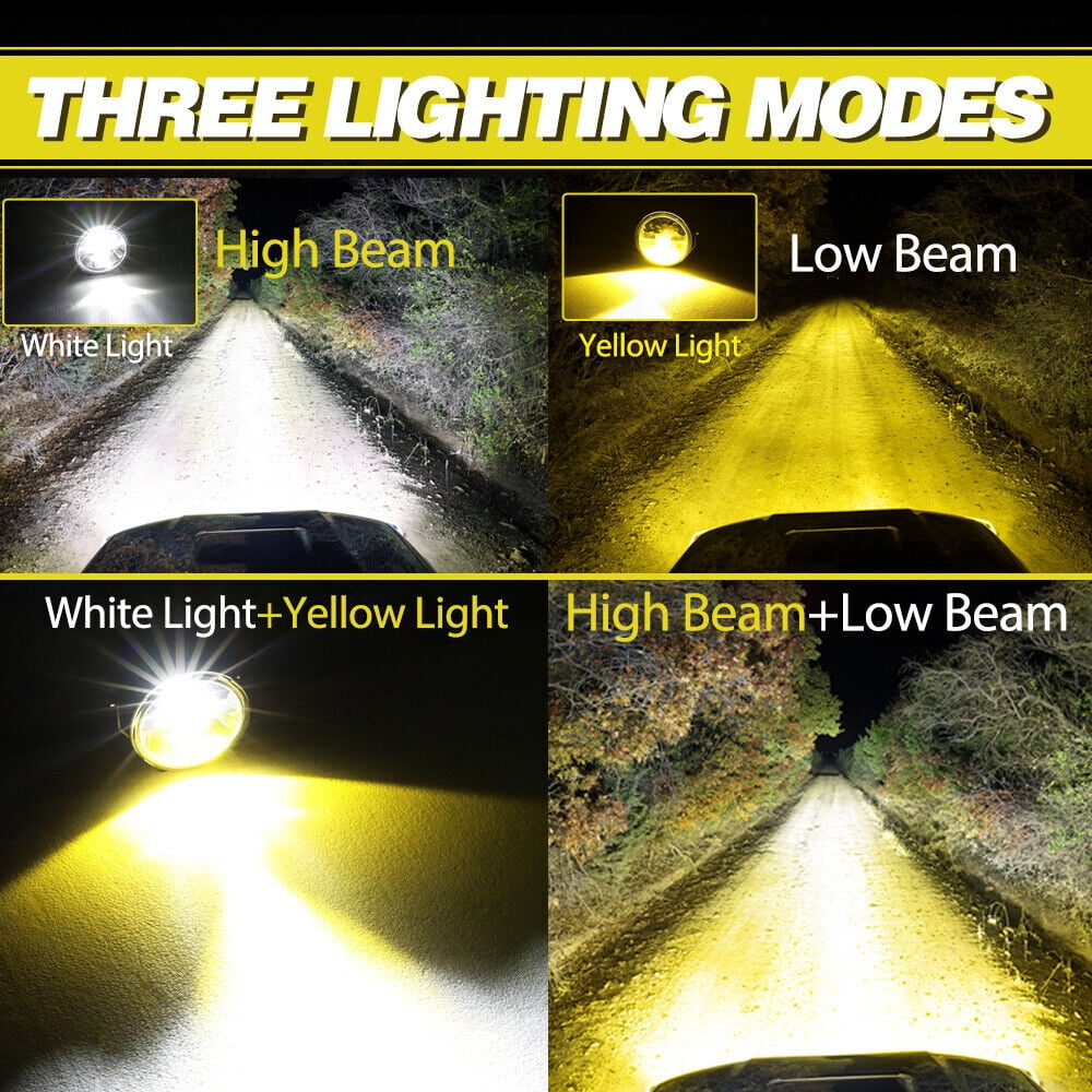 Pair 4" inch Round LED Fog Lights Driving Lamp For Jeep Wrangler JK TJ LJ Bumper