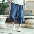 thumbnail image 3 of Dropshipping Men Harajuku Harem Pants 2023 Mens Summer Cotton Linen Joggers Pants Male Vintage Korean Style Sweatpants Fashions, 3 of 6