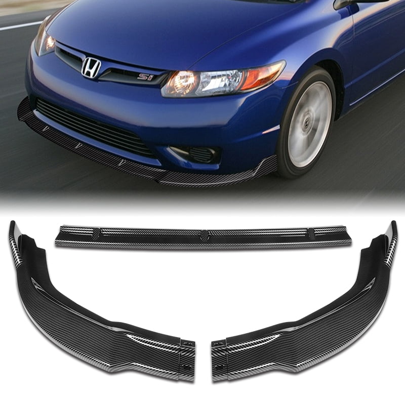 KS-Style Carbon Look Front Bumper Lip Spoiler For 2013-2016 Hyundai Genesis Coupe - 3-Piece