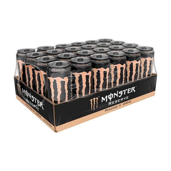 Monster Reserve Peaches N' Cream Energy Drink, 16 fl oz, Pack of 24 Cans