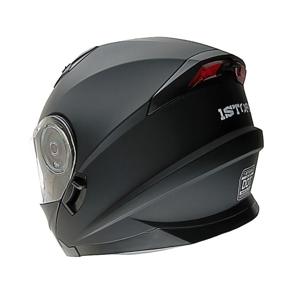 1Storm New Motorcycle Bike Modular Full Face Helmet NOLED901 Dual Visor Sun Shield: Matt Black