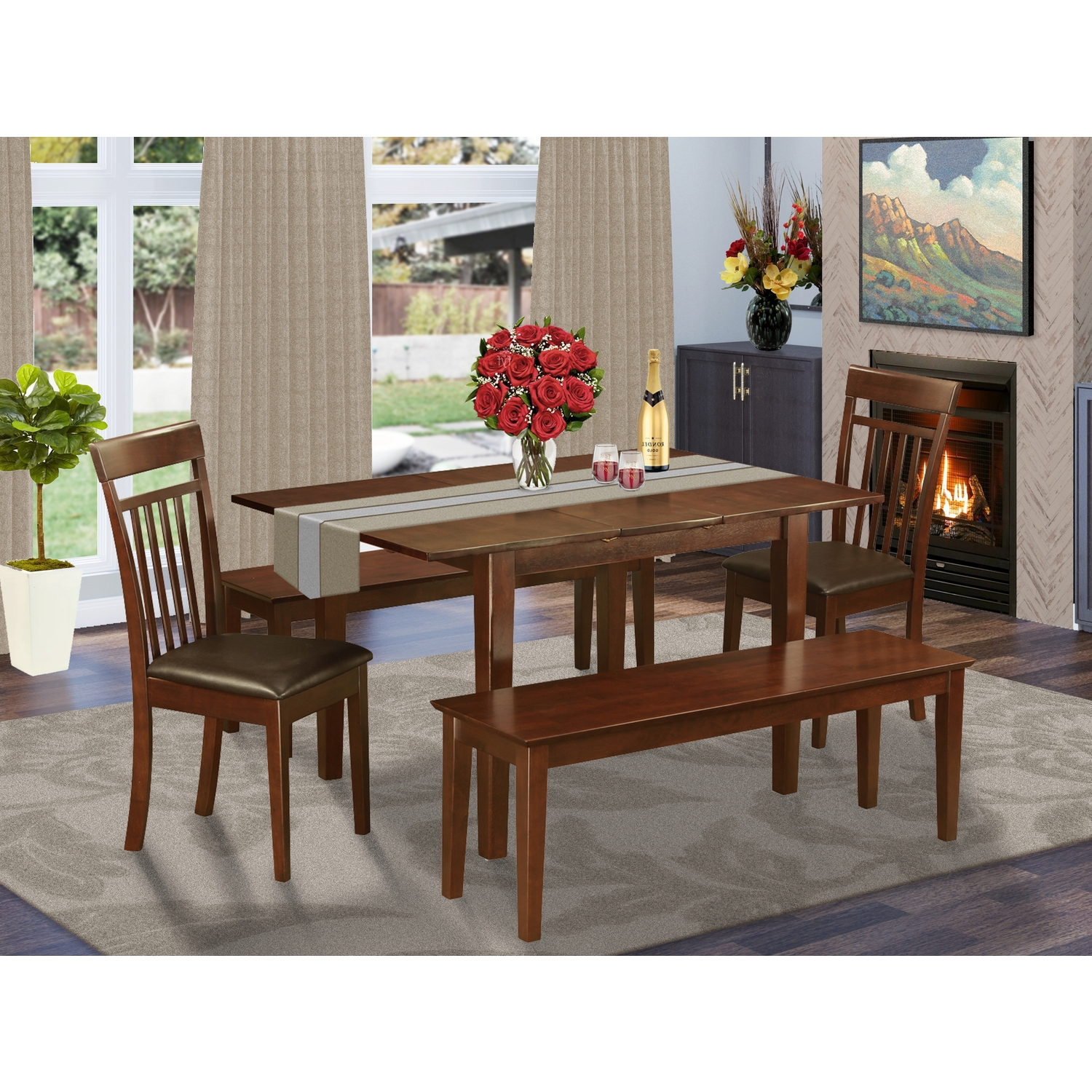 East west furniture 7 Pc set for small spaces Table