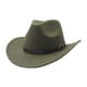 thumbnail image 5 of Sombrero de vaquero occidental, informal, cómodo, enrollable, clásico, novedoso, para el sol, para adultos. Verde, 5 of 9