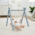 thumbnail image 3 of Comfy Cubs Baby Play Gym Set, Wooden Hanging Bar with Gym Toys, Foldable for Infants, Pacific Blue, 3 of 9