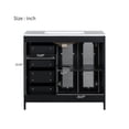 thumbnail image 3 of Corlix Modern Bathroom Vanity with Ceramic Sink, Shelves, Drawers, Wood, Black, 3 of 11