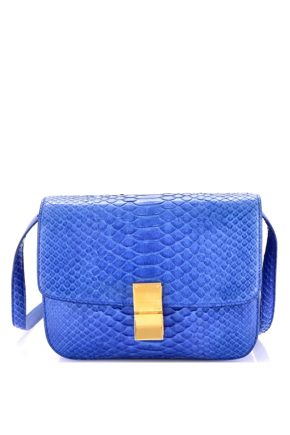 Pre-Owned Classic Box Bag Python Medium By Rebag