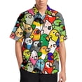 thumbnail image 2 of Camisas hawaianas con estampado 3D de pájaros, flamencos y loros para hombre, camisa de playa para vacaciones, blusa de solapa de manga corta a la moda, ropa de calle, 2 of 5
