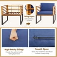 thumbnail image 4 of Costway 3pcs Patio Acacia Wood Bistro Conversation Cushioned Chair & Table Set Outdoor, 4 of 8