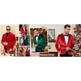 thumbnail image 3 of COOFANDY Mens Velvet Blazer Purple Tuxedo Jackets Notched Lapel Single Button Dinner Prom Party Jackets Christmas Gift, 3 of 18