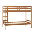 thumbnail image 3 of Walker Edison Modern Solid Wood Twin Over Twin Bunk Bed, Caramel, 3 of 15